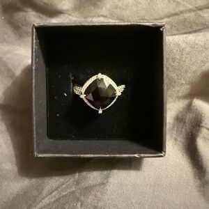 Bomb Party Love In Bloom Black Onyx CZ on Rhodium plating Size 8 NEW